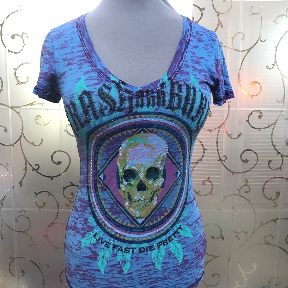 NWOT- CRASH & BURN- BURNOUT GRAPIC TEE - Picture 6 of 6